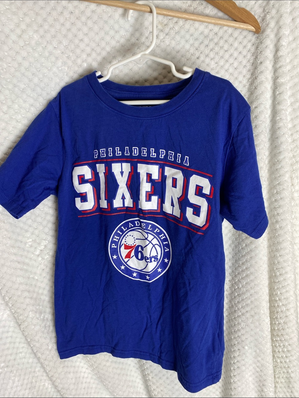 NBA Philadelphia Sixers Royal Blue Short Sleeve Tee Shirt